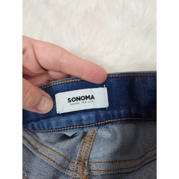 Sonoma Womens Jeans Jeggings Straight Leg High Rise Whisker Stretch Blue 34 - Picture 3 of 7